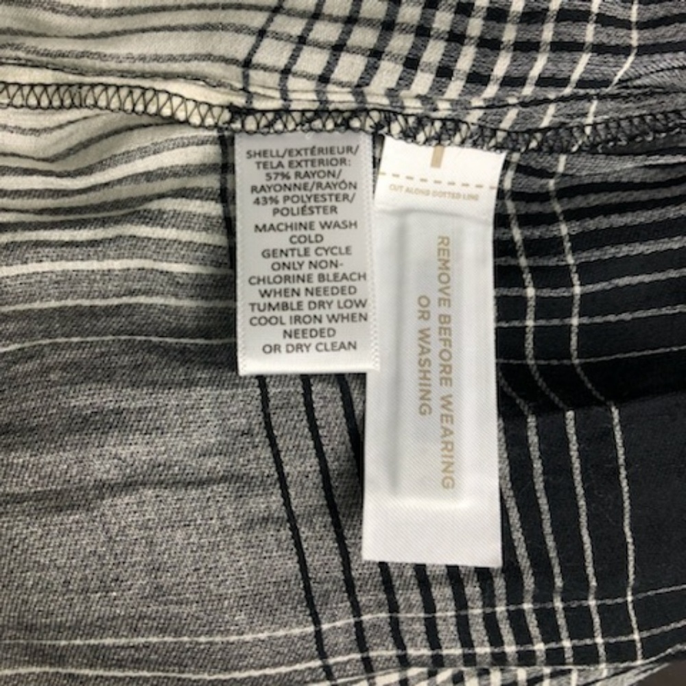 LOFT Plaid Split Neck Tunic Top Shirt Over Sized - Picture 7 of 7